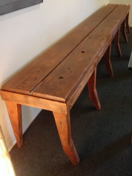 The 'Re bench' built from reclaimed douglas fir and mahogany. One left for sale!